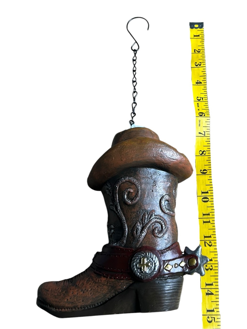 Rustic Western Cowboy Boot Birdhouse Hanging Decor New No Box - Picture 8 of 8